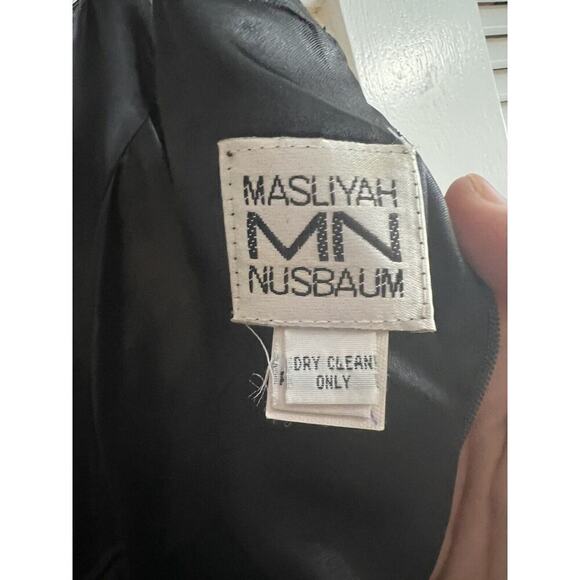 Vintage Masliyah Nusbaum Satin Turquoise Gown Evening Dress Formal Strapless - Picture 10 of 10